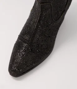 Cheap Midas Shoes Willis Black Jewel Fabric Ankle Boots Bh