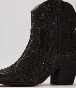 Cheap Midas Shoes Willis Black Jewel Fabric Ankle Boots Bh