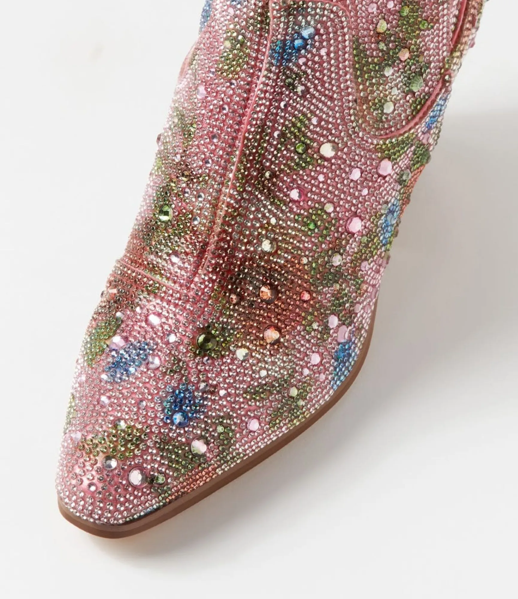 Store Midas Shoes Willis Pink Multi Jewel Fabric Ankle Boots