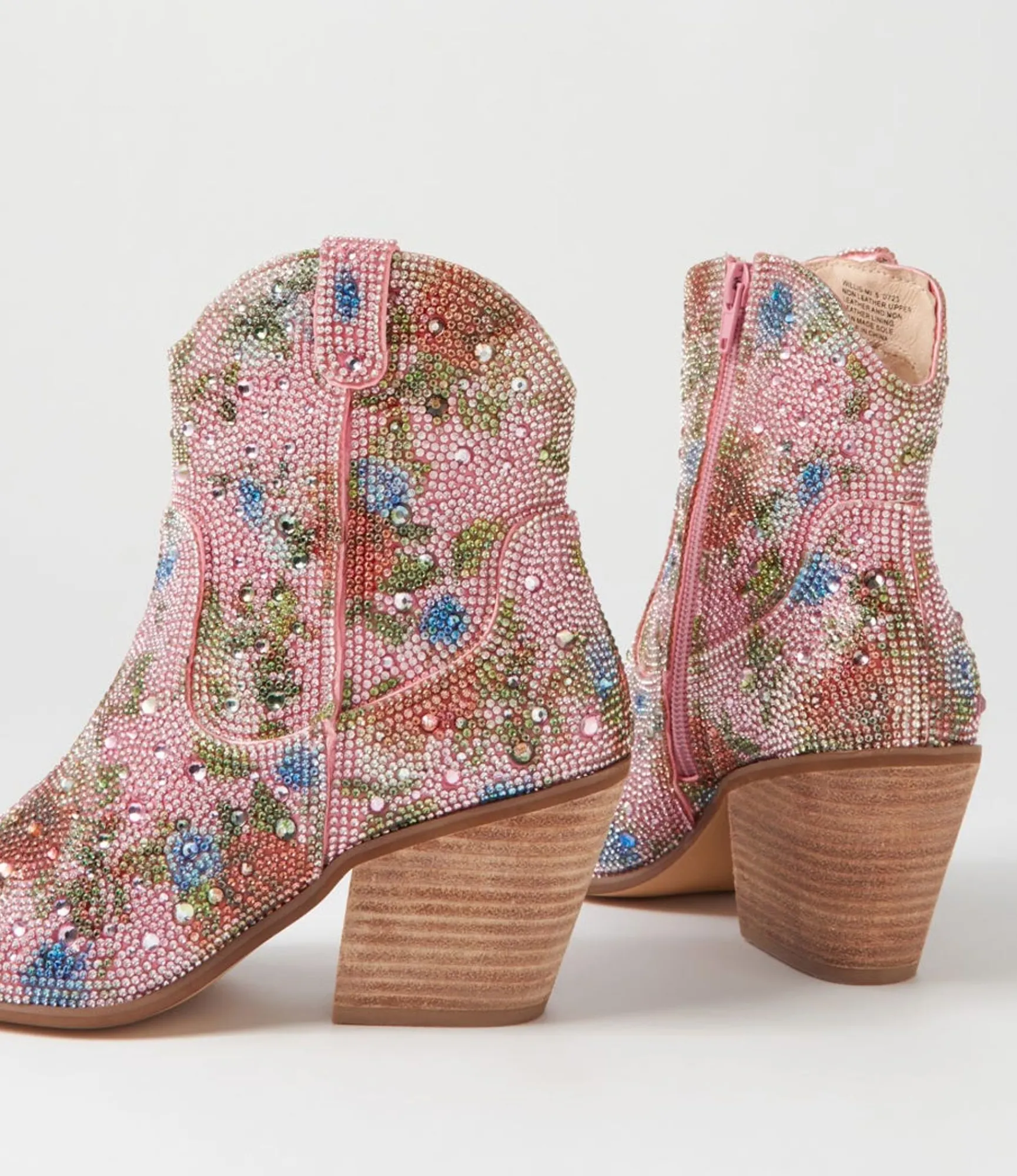 Store Midas Shoes Willis Pink Multi Jewel Fabric Ankle Boots