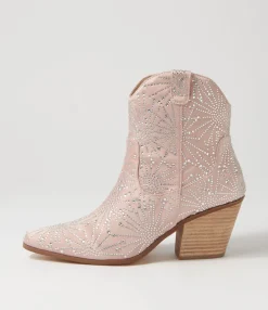 Flash Sale Midas Shoes Willowy Nude Jewel Fabric Ankle Boots