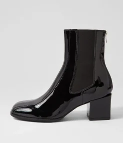 Outlet Midas Shoes Winni Black Patent Leather Chelsea Boots
