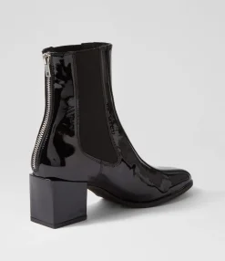 Outlet Midas Shoes Winni Black Patent Leather Chelsea Boots