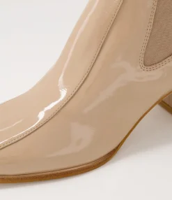 Hot Midas Shoes Winni Camel Patent Leather Chelsea Boots