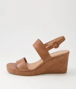 New Midas Shoes Wunda Dark Tan Leather Sandals