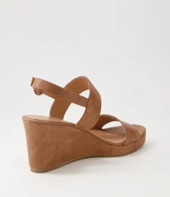 New Midas Shoes Wunda Dark Tan Leather Sandals