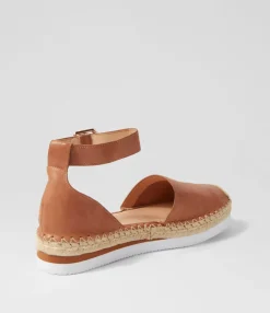 Cheap Midas Shoes Wynona Tan Leather Espadrilles