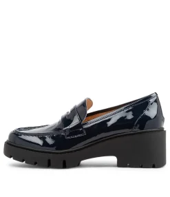 Fashion Midas Shoes Xana Navy Patent Leather Heels