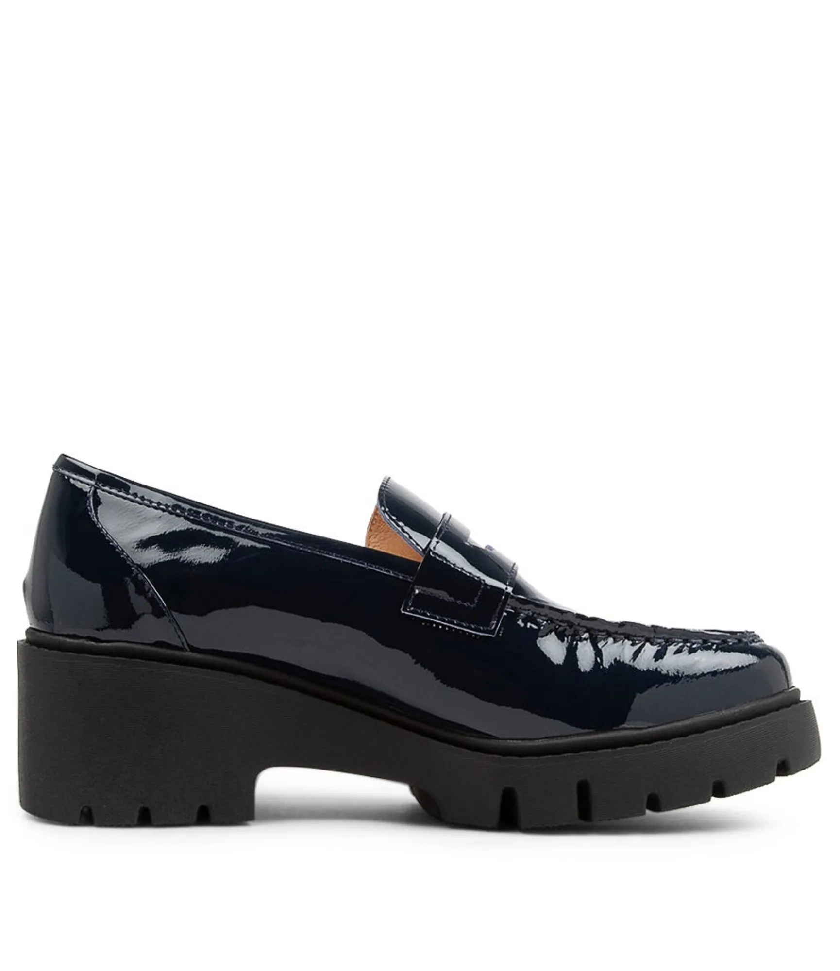 Fashion Midas Shoes Xana Navy Patent Leather Heels