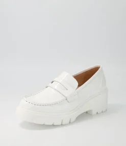 Best Midas Shoes Xana White Patent Leather Heels