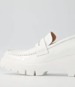 Best Midas Shoes Xana White Patent Leather Heels