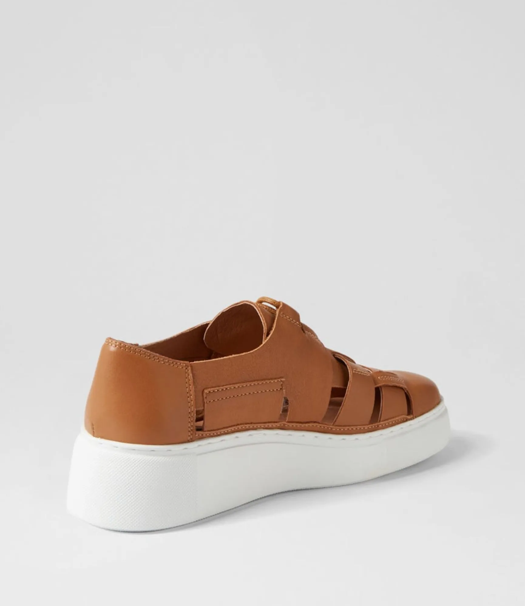 Online Midas Shoes Yaos Dark Tan White Leather Sneakers
