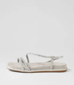 Online Midas Shoes Yepper Silver Suede Jewels Sandals