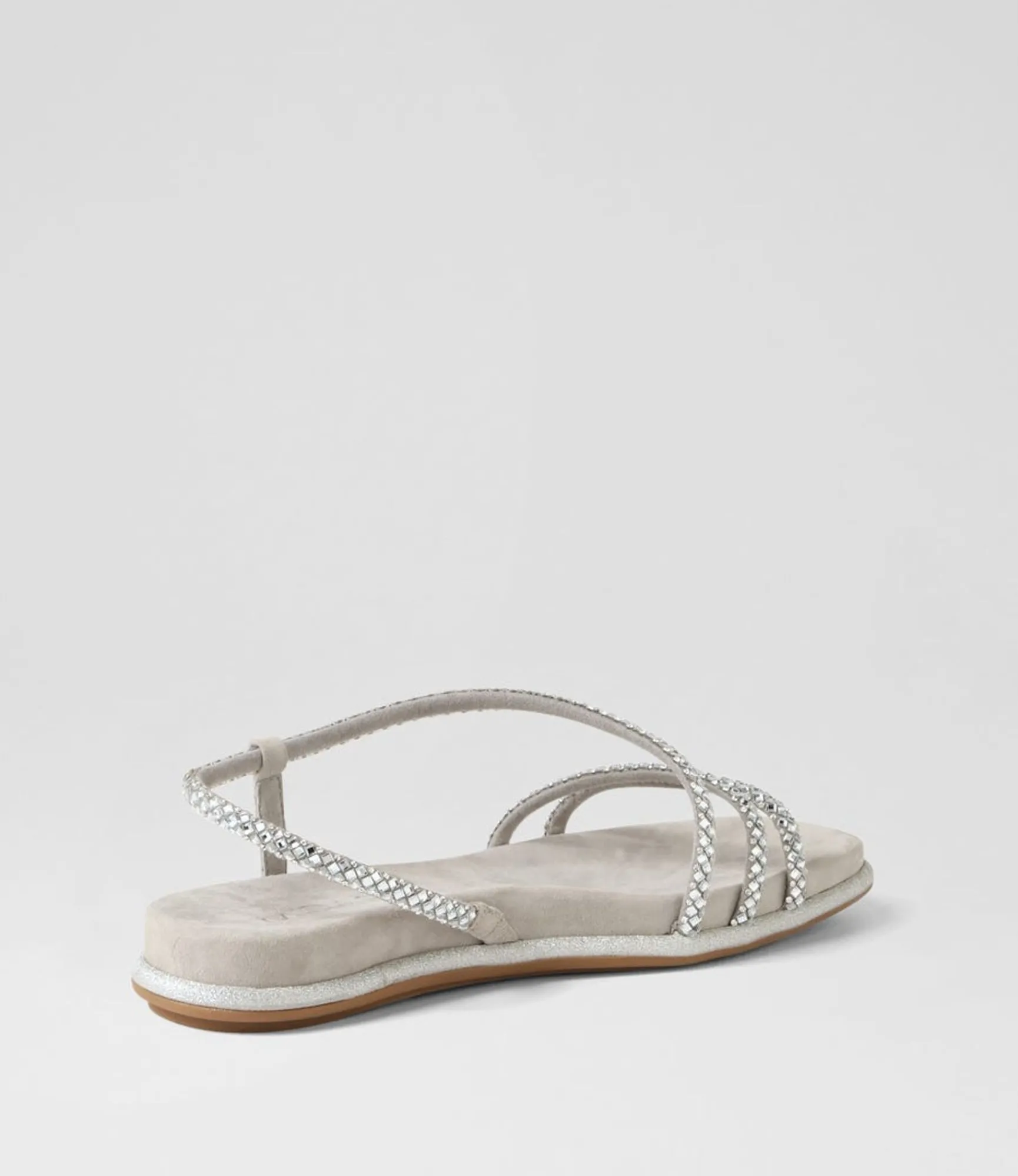 Online Midas Shoes Yepper Silver Suede Jewels Sandals