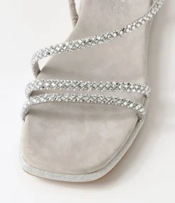 Online Midas Shoes Yepper Silver Suede Jewels Sandals