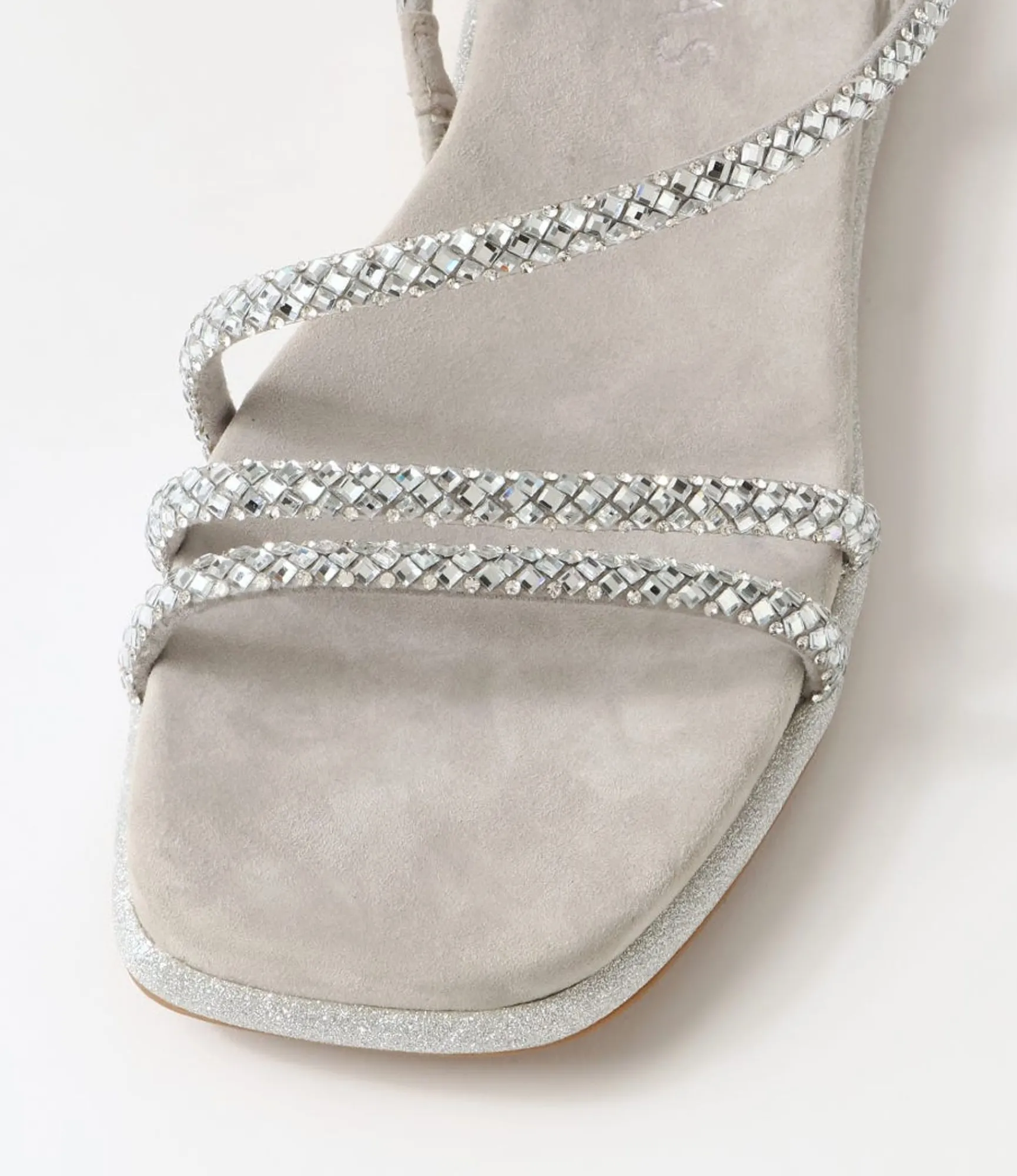 Online Midas Shoes Yepper Silver Suede Jewels Sandals