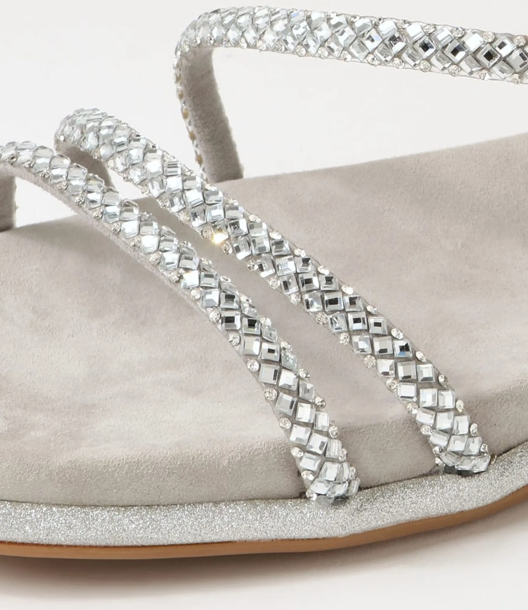 Online Midas Shoes Yepper Silver Suede Jewels Sandals