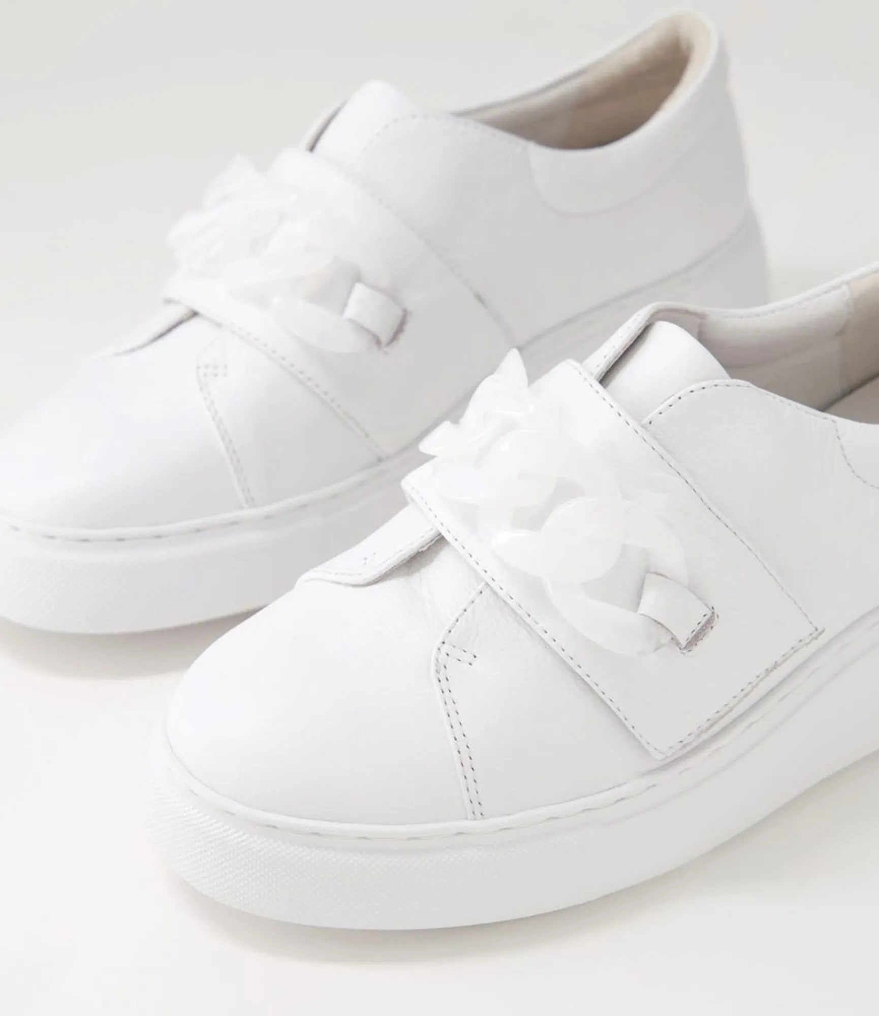 Shop Midas Shoes Yessa White Leather Sneakers