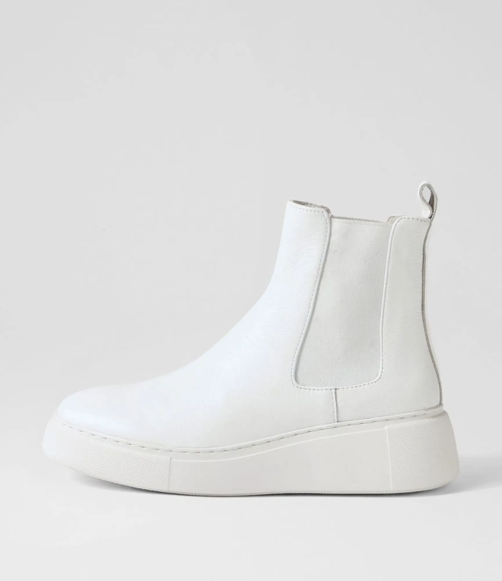 Clearance Midas Shoes Yistin White Leather Chelsea Boots