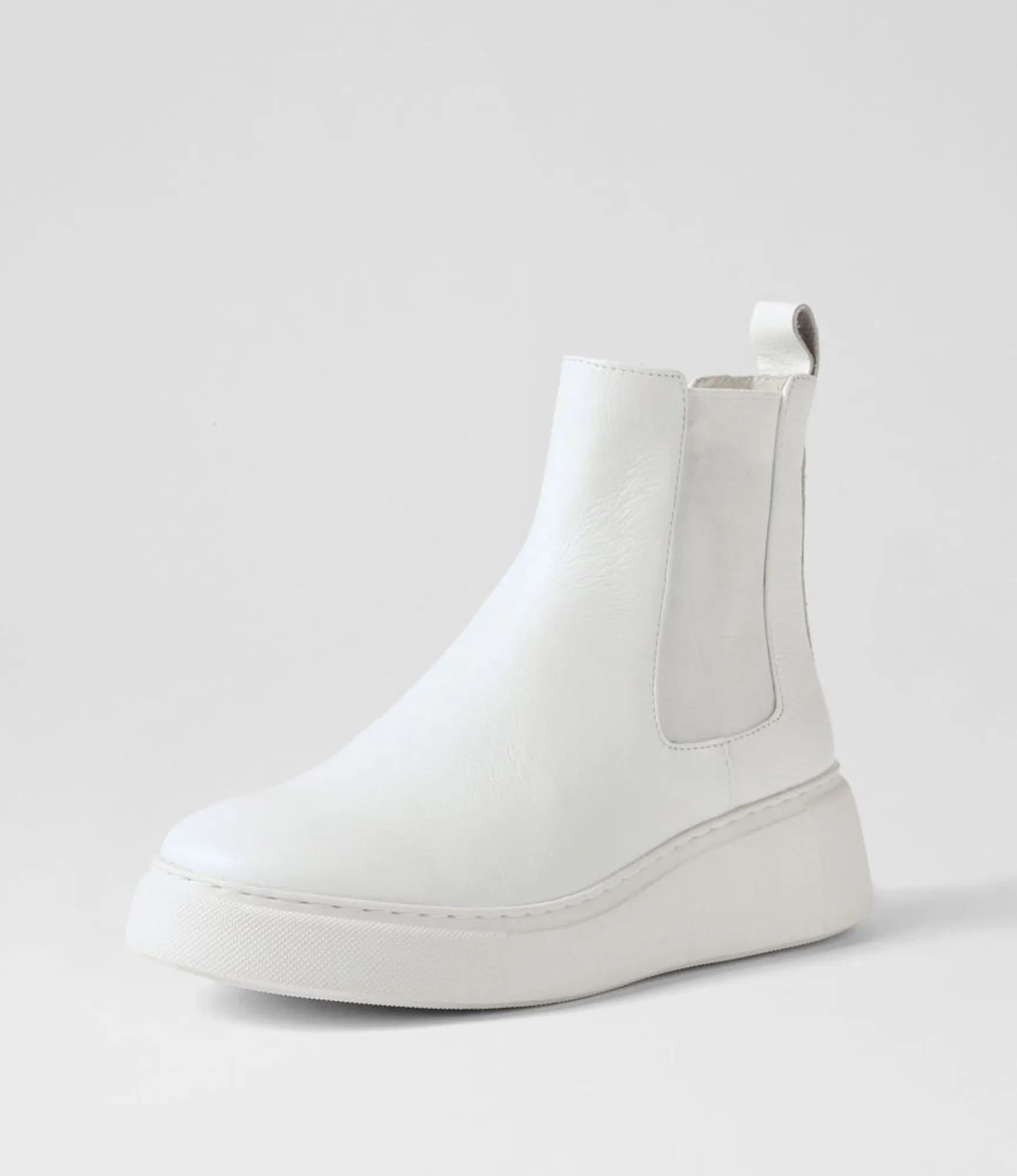 Clearance Midas Shoes Yistin White Leather Chelsea Boots
