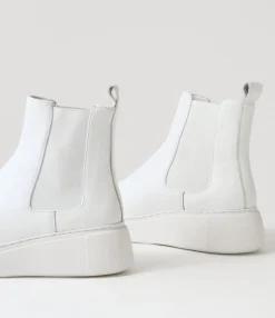 Clearance Midas Shoes Yistin White Leather Chelsea Boots