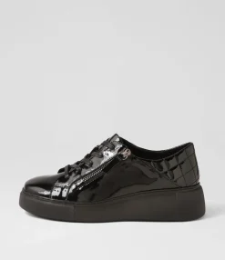 Discount Midas Shoes Yorkie Black Patent Leather Sneakers