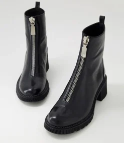 Sale Midas Shoes Zandro Black Leather Lace Up Boots