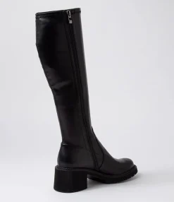Online Midas Shoes Zarah Black Stretch Knee High Boots