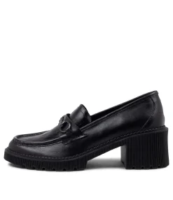 Store Midas Shoes Zoei Black Leather Heels