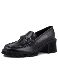 Store Midas Shoes Zoei Black Leather Heels