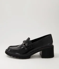 Cheap Midas Shoes Zoei Black Patent Leather Heels