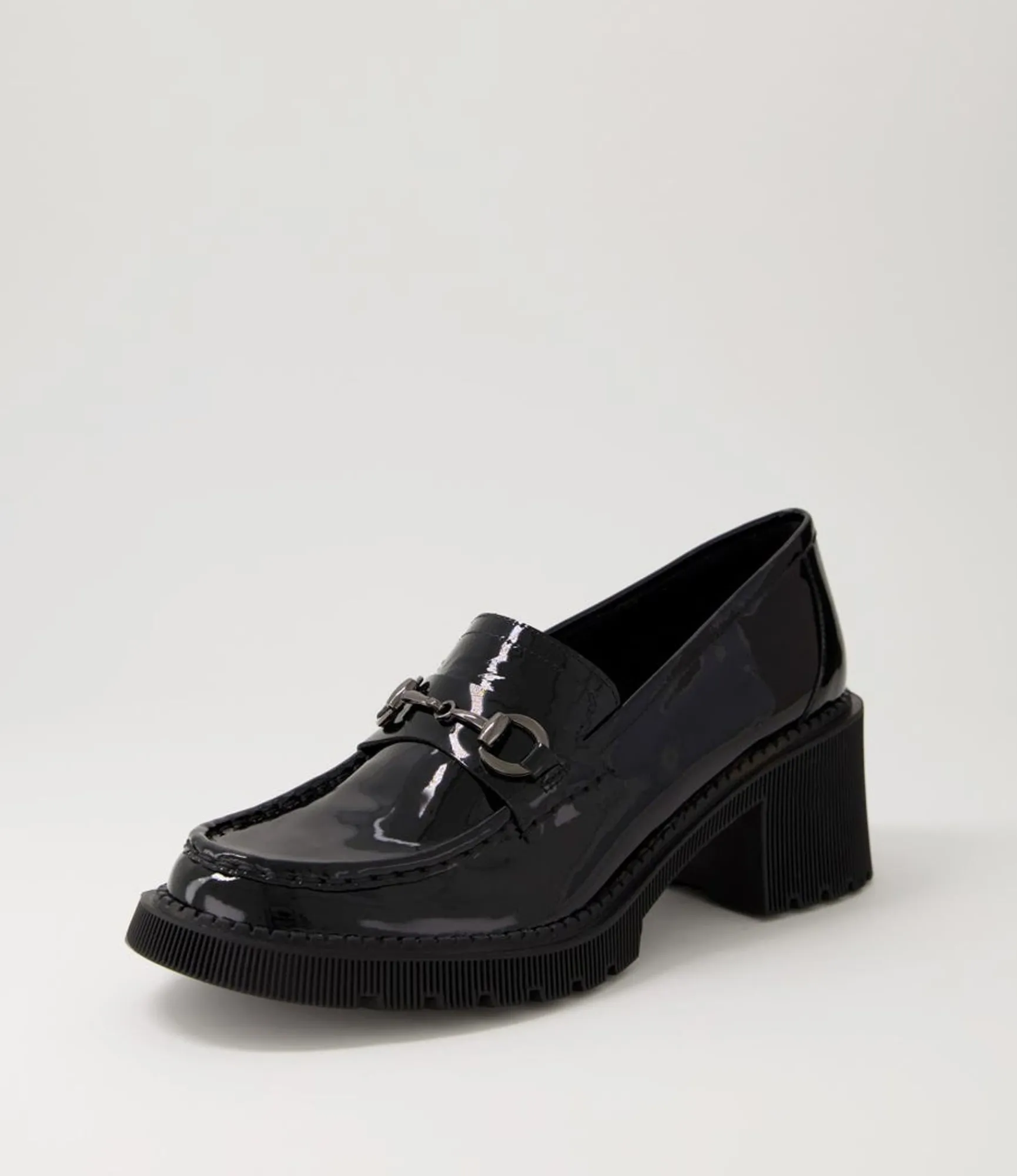 Cheap Midas Shoes Zoei Black Patent Leather Heels