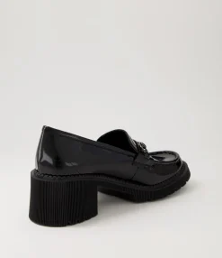 Cheap Midas Shoes Zoei Black Patent Leather Heels
