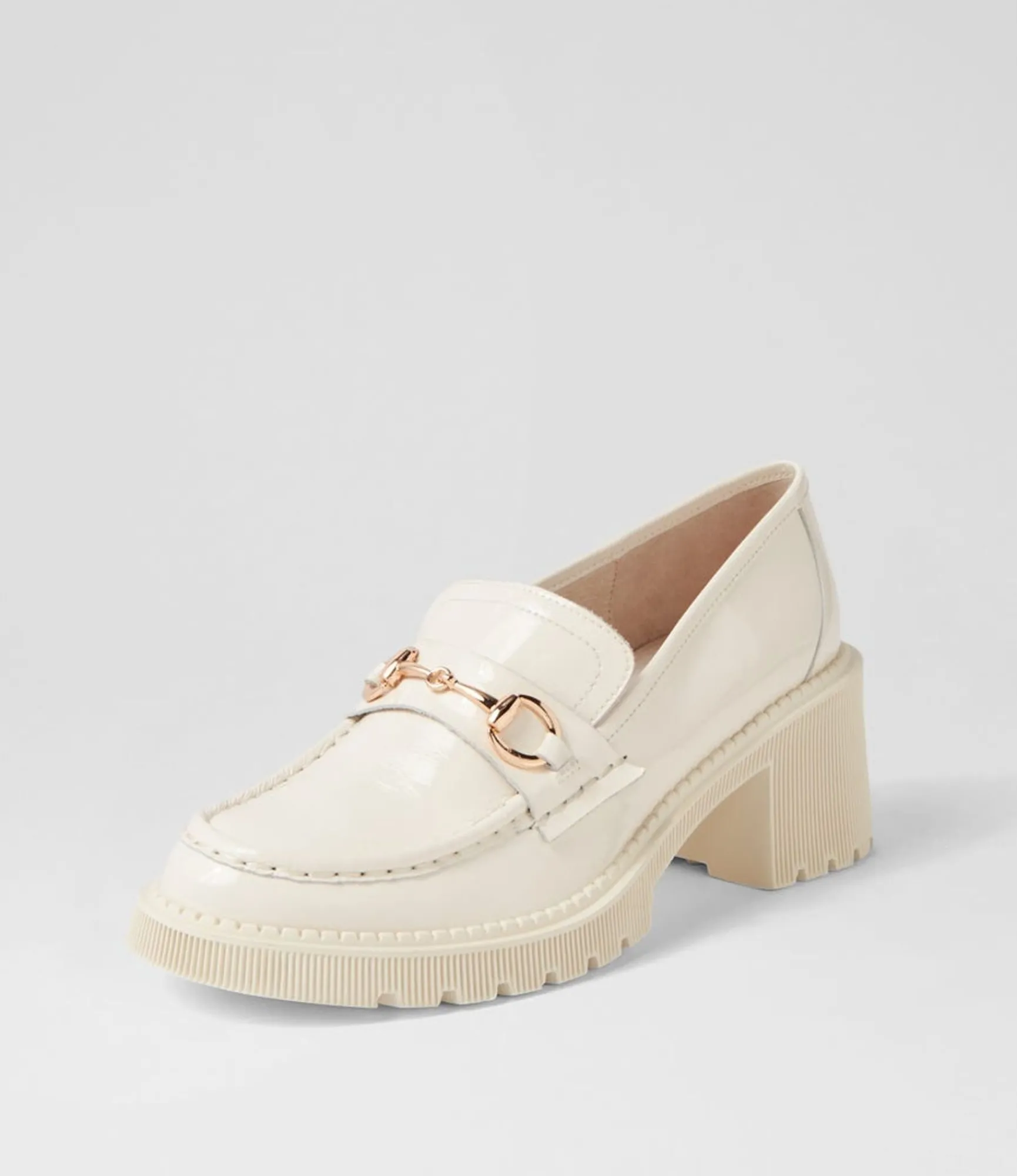 Fashion Midas Shoes Zoei Ivory Patent Leather Heels