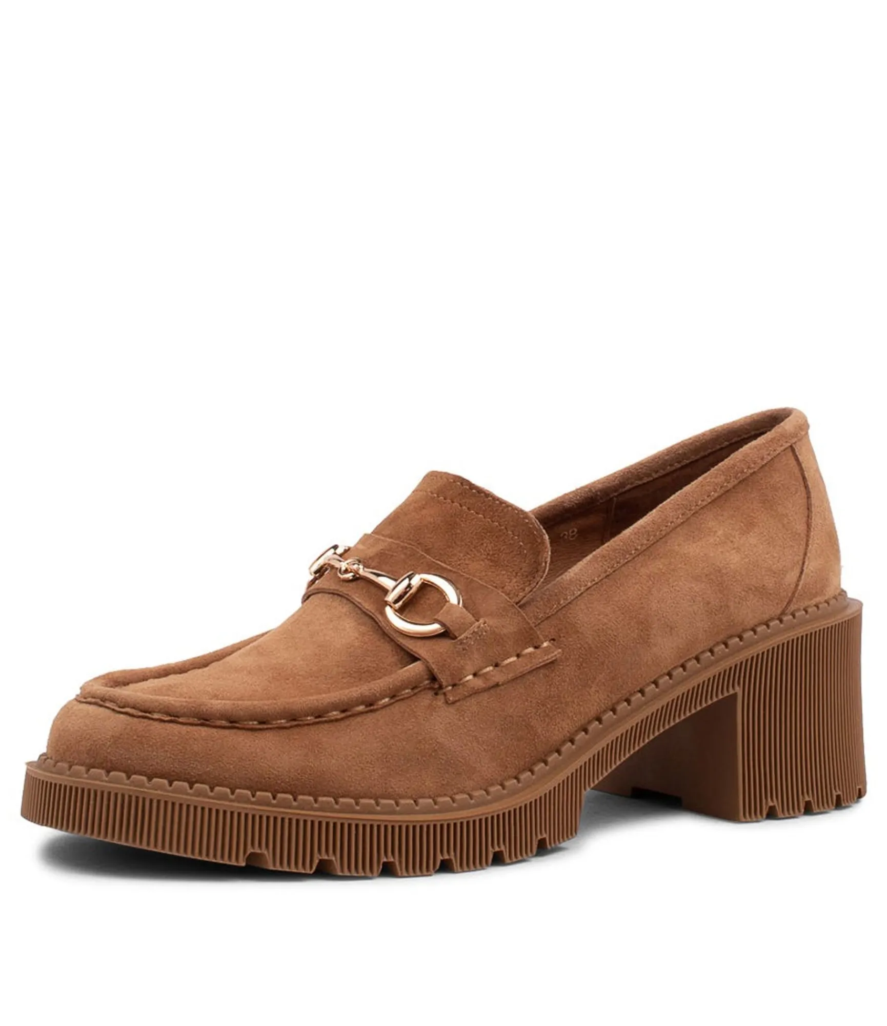 Shop Midas Shoes Zoei Light Choc Suede Heels