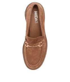 Shop Midas Shoes Zoei Light Choc Suede Heels
